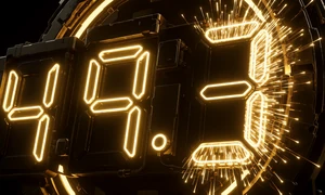 Monatlicher Jackpot-Z&auml;hler mit leuchtenden neon-goldenen Zahlen und Explosionseffekt f&uuml;r Roby Casino Monthly Jackpot