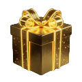 Neon-goldene &Uuml;berraschungs-Geschenkbox f&uuml;r den Roby Casino Coin-Shop