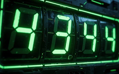 Progressiver Jackpot-Z&auml;hler mit steigenden neon-gr&uuml;nen Zahlen f&uuml;r Roby Casino Progressive Slots