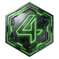 Platin-hexagonale VIP-Anstecknadel mit neon-gr&uuml;nem Gl&uuml;hen f&uuml;r Roby Casino VIP Level 4