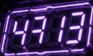 W&ouml;chentlicher Jackpot-Z&auml;hler mit leuchtenden neon-violetten Zahlen f&uuml;r Roby Casino Weekly Jackpot