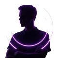 Neon-violette Live-Dealer-Silhouette mit Cashback-Gl&uuml;hen f&uuml;r den w&ouml;chentlichen Roby Casino Live-Cashback